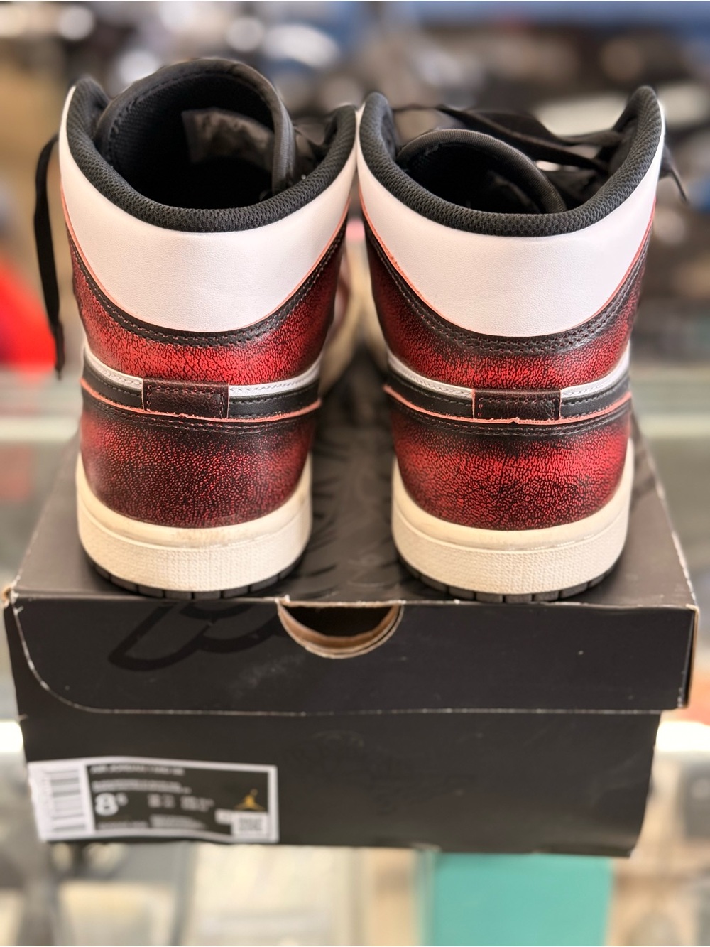Jordan Retro High-Top Sneakers - White / Black / Red - Picture 4 of 5